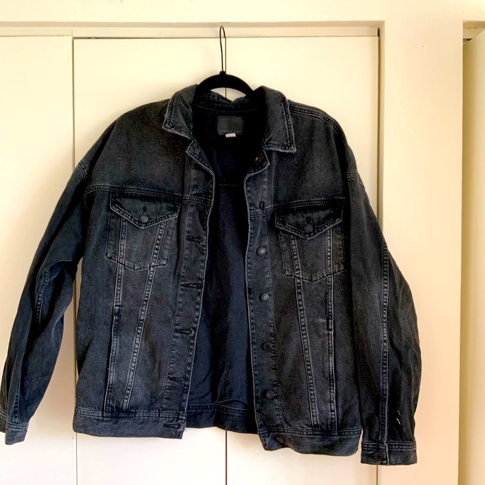 American eagle black jean jacket